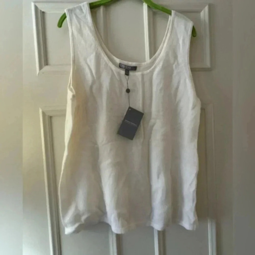 Neiman Marcus Off White Cashmere Tank-3x.  BNWT